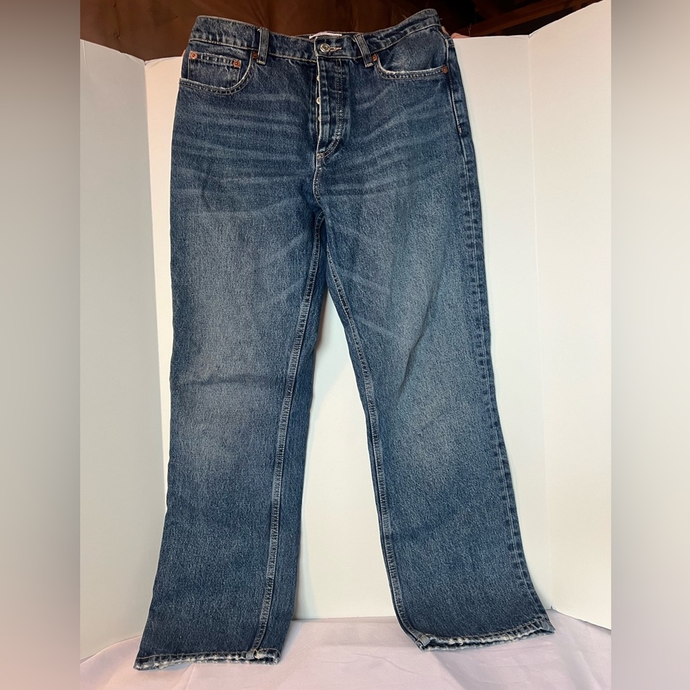 Zara Dark Denim Straight Jeans